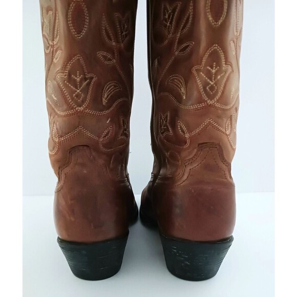 Ariat Heritage Brown Leather Western Cowgirl Boot Embroidered Shaft Sz 6C - Picture 9 of 10